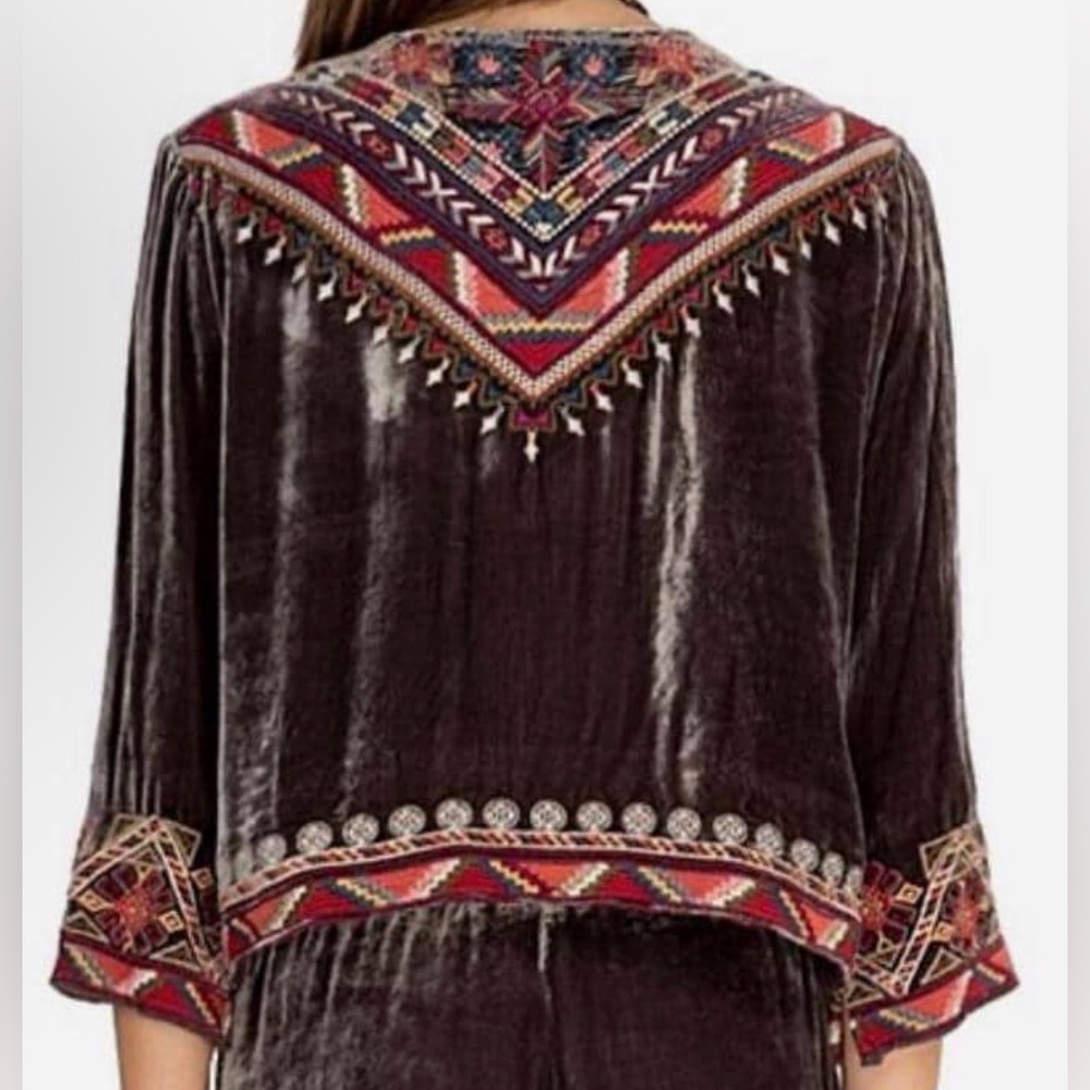 Johnny Was Velvet Ravi Bolero Multicolor Embroidery- XL - Picture 9 of 10